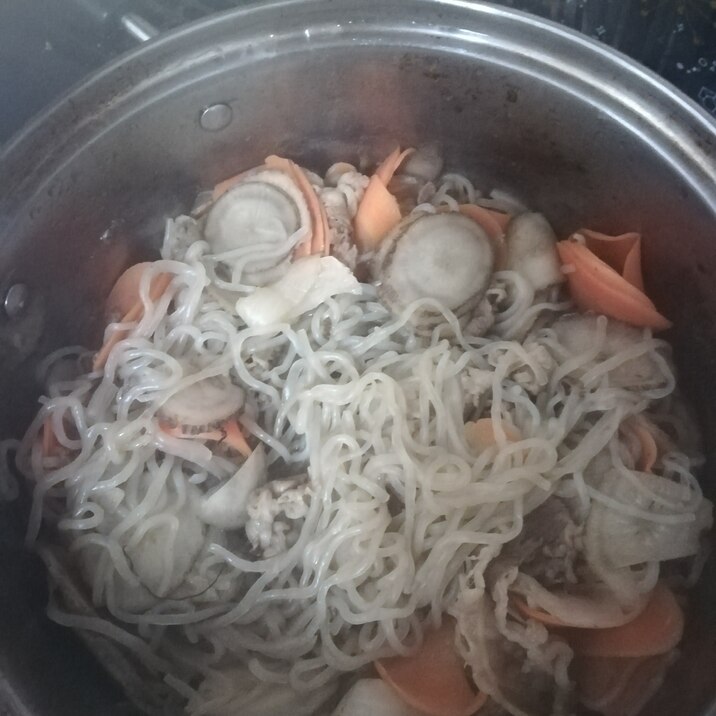 牛丼の具でリメイク　ごぼうにんじん白滝煮